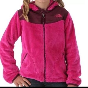 [The North Face] Girls Oso Fleece Hoodie Azalea Pink/Black - L